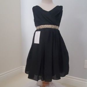 New Sleeveless Tea Length Chiffon Dress